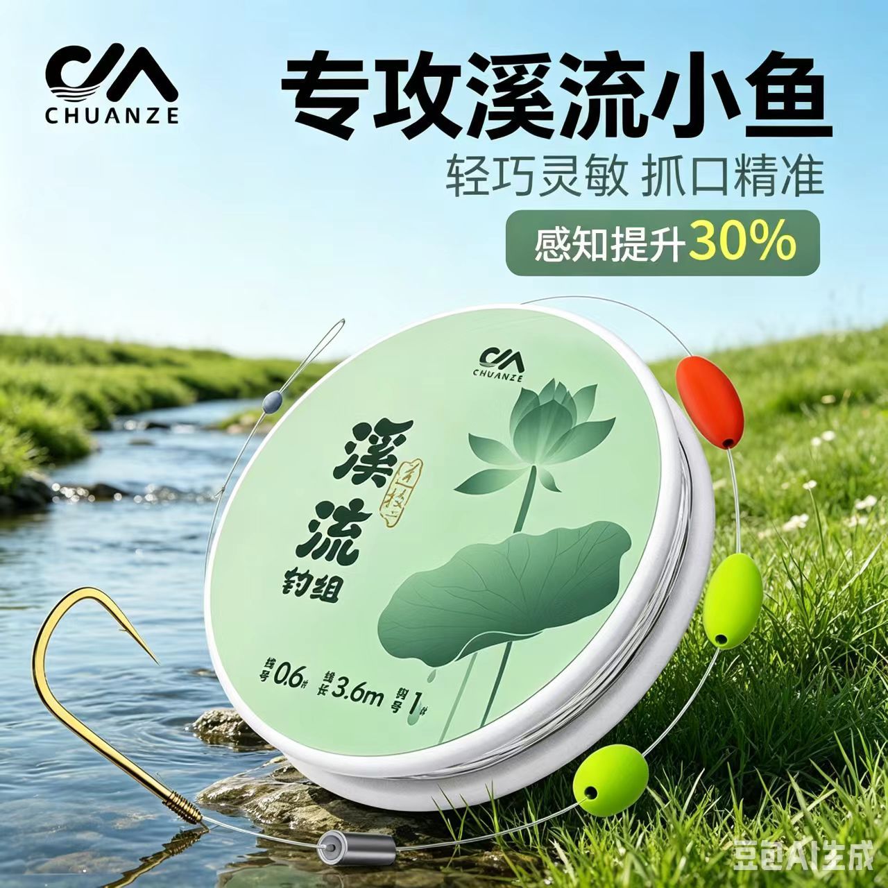 川泽溪流钓线组小物白条马口石斑鳑鲏三粒漂鱼线七星漂鱼钩灵敏图片