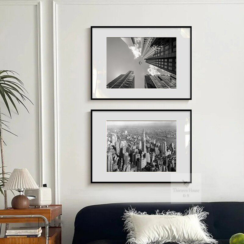 黑白摄影挂画高级感客厅沙发背景墙装饰画城市建筑餐厅墙面装饰,家居饰品,现代装饰画,淘宝优惠券,粉丝福利购,淘宝优惠卷