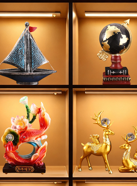 高颜值现代客厅电视柜酒柜装饰品高档大气办公室桌面书架树脂摆件