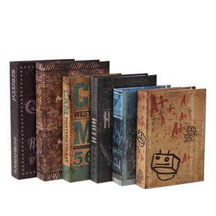 复古英文假书仿真书摆件酒柜橱窗书本陈列展示装饰品拍摄道具书籍