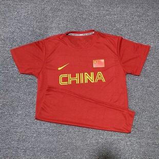 恤同款跑步t考短袖速干体比赛上衣田径训练男女运动服苏炳添薄款