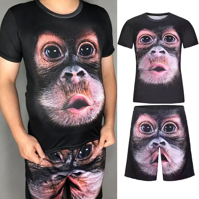 2025新款搞笑绿巨人大猩图案宽松