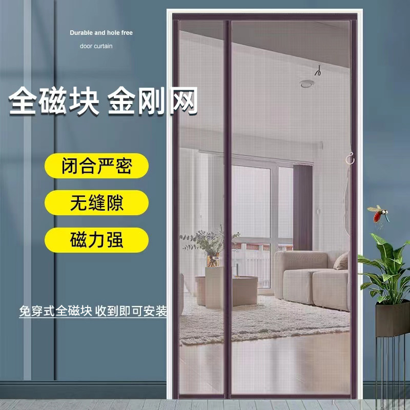防蚊纱网夏天农村隐形磁性门帘图片