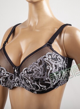 A0203钢圈蕾丝刺绣性感内衣原单超簿大罩杯大码外贸文胸CDEFGHI杯