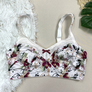 无钢圈超薄大码 内衣A1002舒适透气印花外贸文胸 130CDEFG
