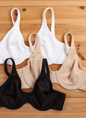 A0325隐形钢圈穿衣无痕光面超簿外贸大码内衣大胸显小大罩杯文胸