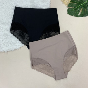 P0982 内裤 三角裤 150斤高腰无痕蕾丝边大码 原单外贸大 换120