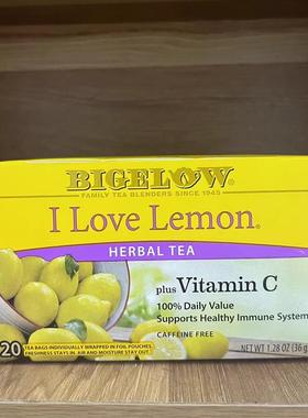 Bigelow 比奇洛柠檬Love lemon草本茶无咖啡因20包