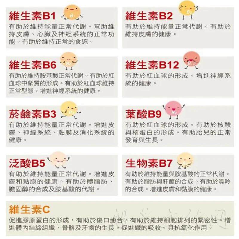 台湾酵母维生素B群B族片vc片熬夜加班常备女性维生素c咀嚼片含片