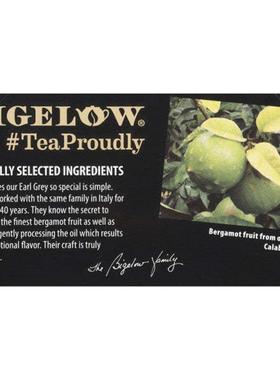 美国Bigelow比奇洛佛手柑伯爵红茶柑橘香红茶20包.买三包邮