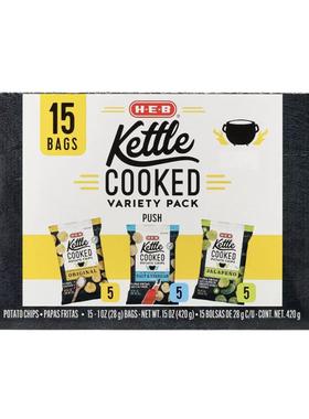 美国直邮HEB Kettle Cooked Potato Chips Variety Pack 混合薯片