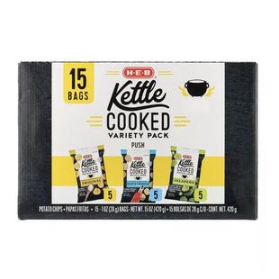 美国直邮HEB Kettle Cooked Potato Chips Variety Pack 混合薯片