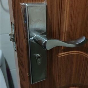 卧室室内单舌免改不锈钢门锁房门内门锁门把手可调木门锁手柄家用