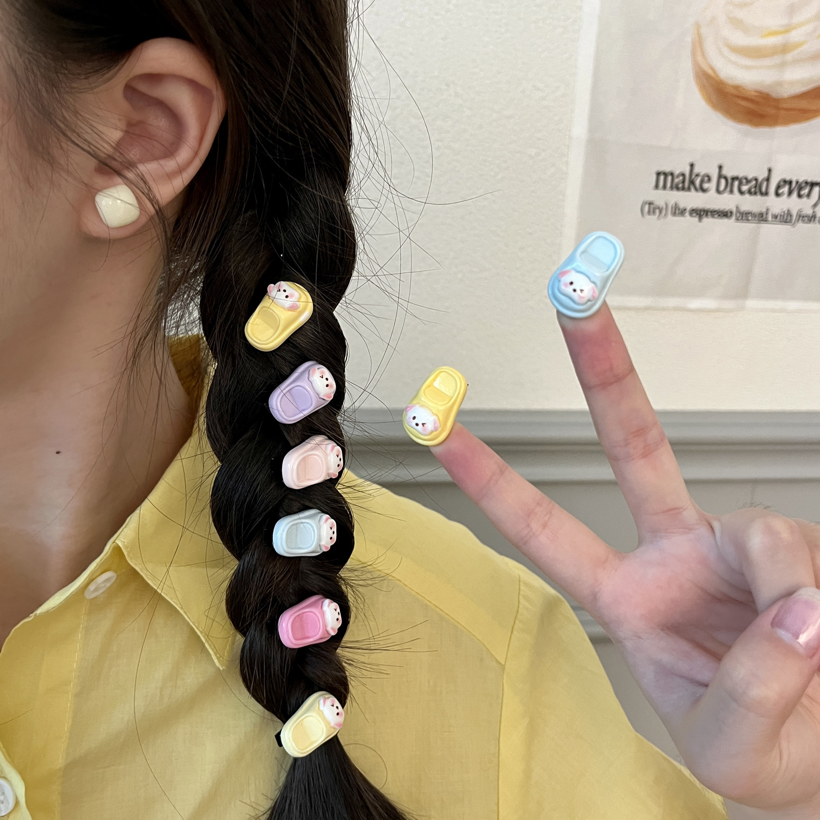 可爱迷你拖鞋小狗发夹