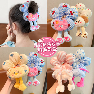 儿童花朵屁屁大肠发圈2025新款 女童扎丸子头发绳可爱扎发头花发饰