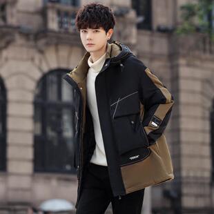 冬季羽绒棉服男孩青少年初中高中学生中长款棉衣外套大童加厚棉袄