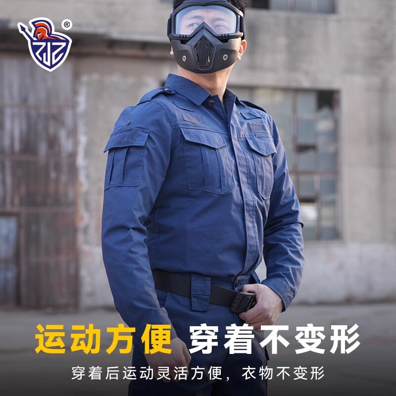 阻击者春秋教官战斗服网格弹力训作服长袖训练体能服战术裤套装