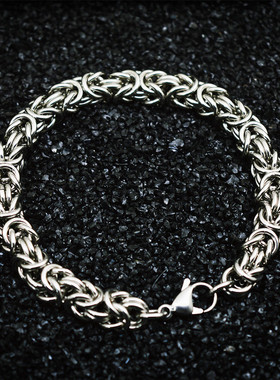 原创钛钢男女复古编织朋克手链