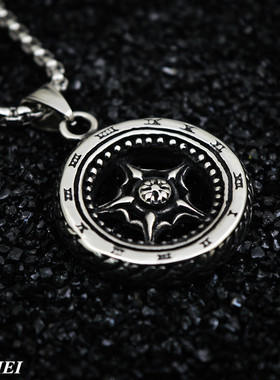 欧美复古克罗星钛钢吊坠项链