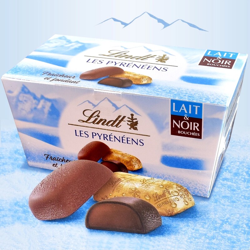 法国进口瑞士莲lindt冰山巧克力牛奶黑软心限定节日礼物礼盒装