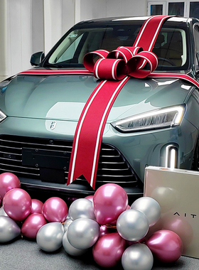 交车蝴蝶结电动汽车展厅AITO赛力斯提新车交付仪式装饰大红蝴蝶结