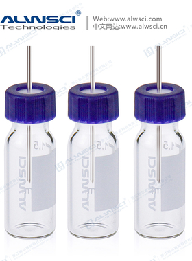 9-425进样瓶PTFE硅胶垫片蓝色开孔Bonded键合一体2mL盖垫一字切口