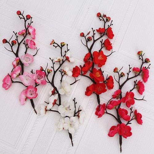 红色仿真花梅花优质蛋糕装饰插件