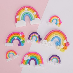 20个场景生日蛋糕装 饰插件滴胶紫色云朵彩虹星星爱心儿童烘焙摆件