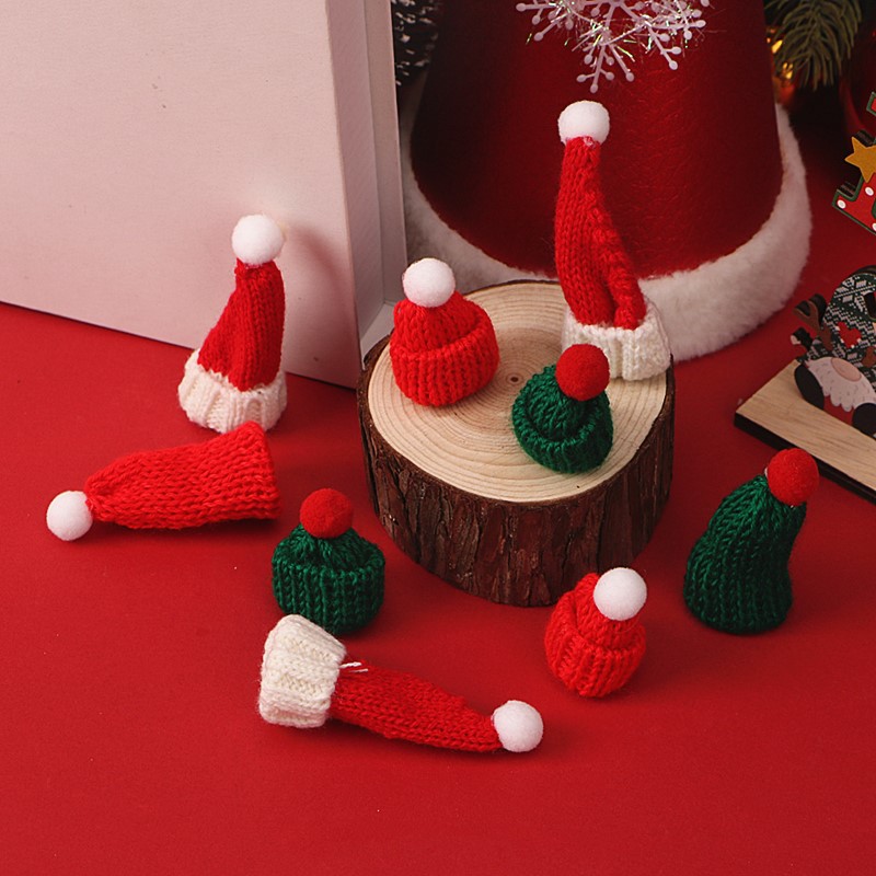 毛线小帽子圣诞节蛋糕装饰摆件