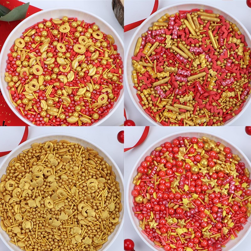 2025蛇年新年蛋糕装饰食用糖珠