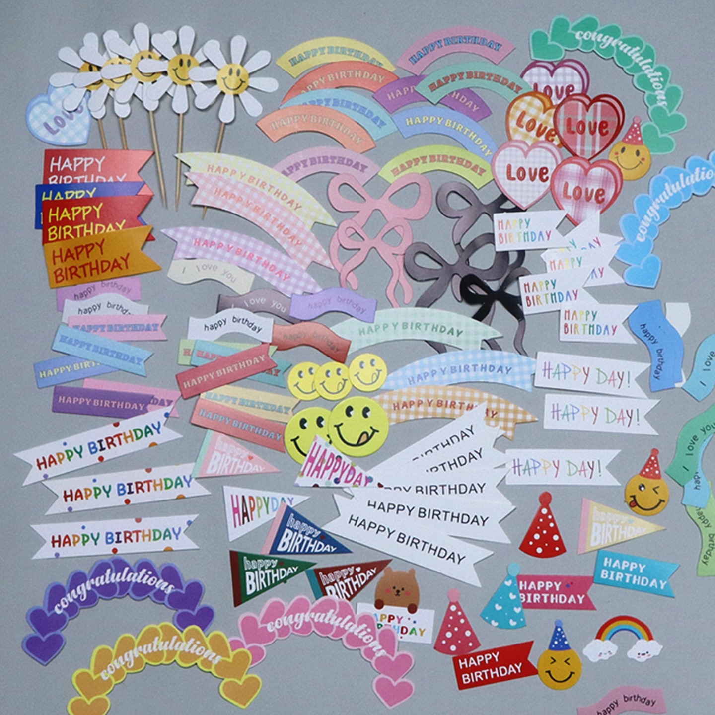 韩系复古网红小熊插牌蛋糕装饰品