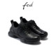 女2026春季 厚底休闲鞋 新款 fed平底运动鞋 女鞋 黑色老爹鞋 女款 YA373