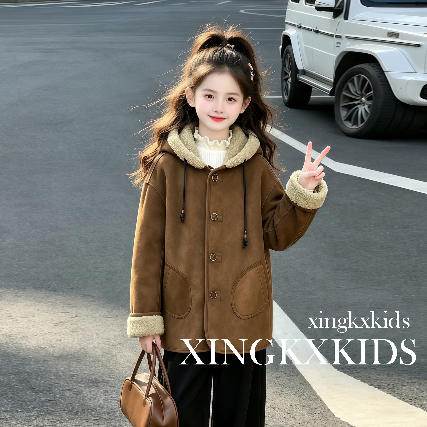 2026新款女童皮毛一体外套秋冬