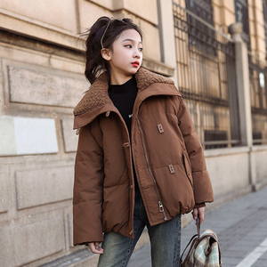 女童羽绒服冬季2023新款洋气女大童保暖冬装儿童加厚白鸭绒外套潮