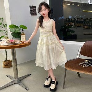 女童连衣裙夏季2024新款女大童夏装超仙公主裙儿童海边度假长裙子
