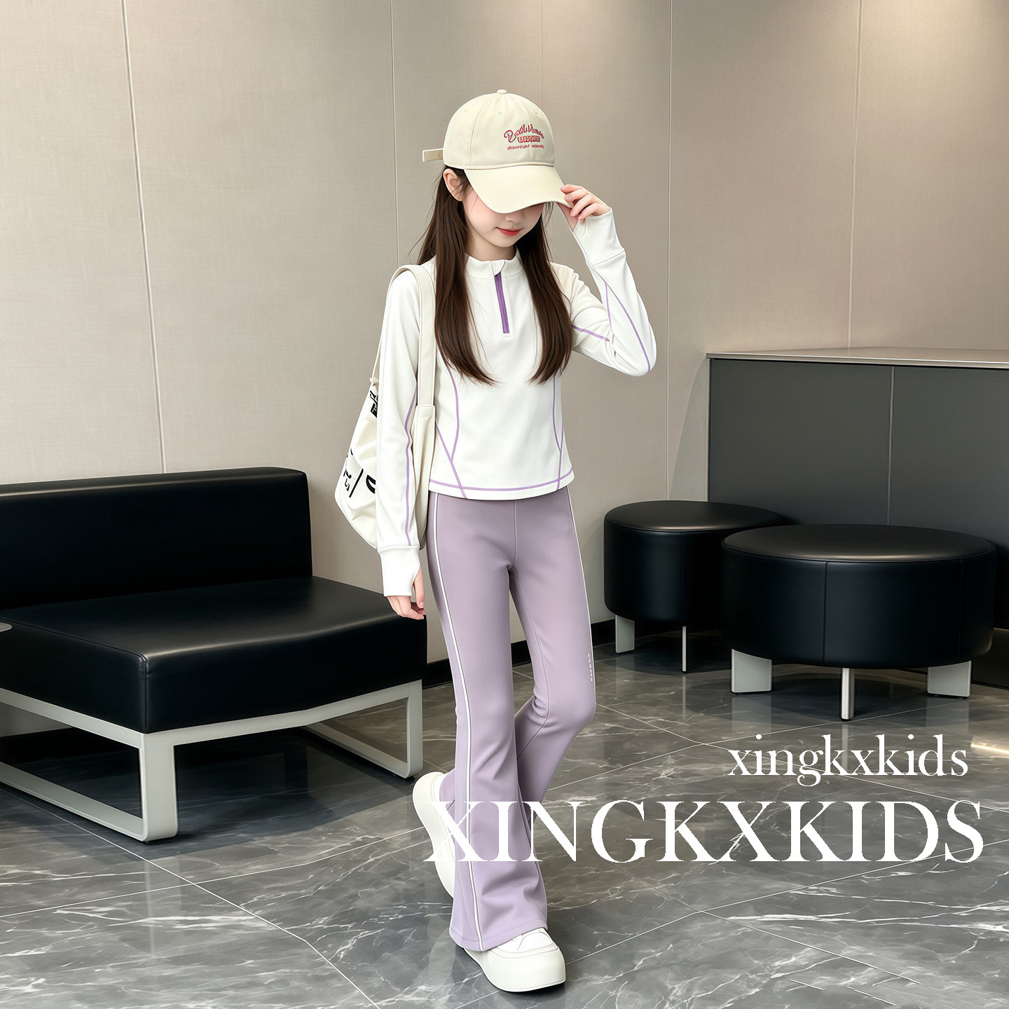 女童韩系高级感运动套装春秋