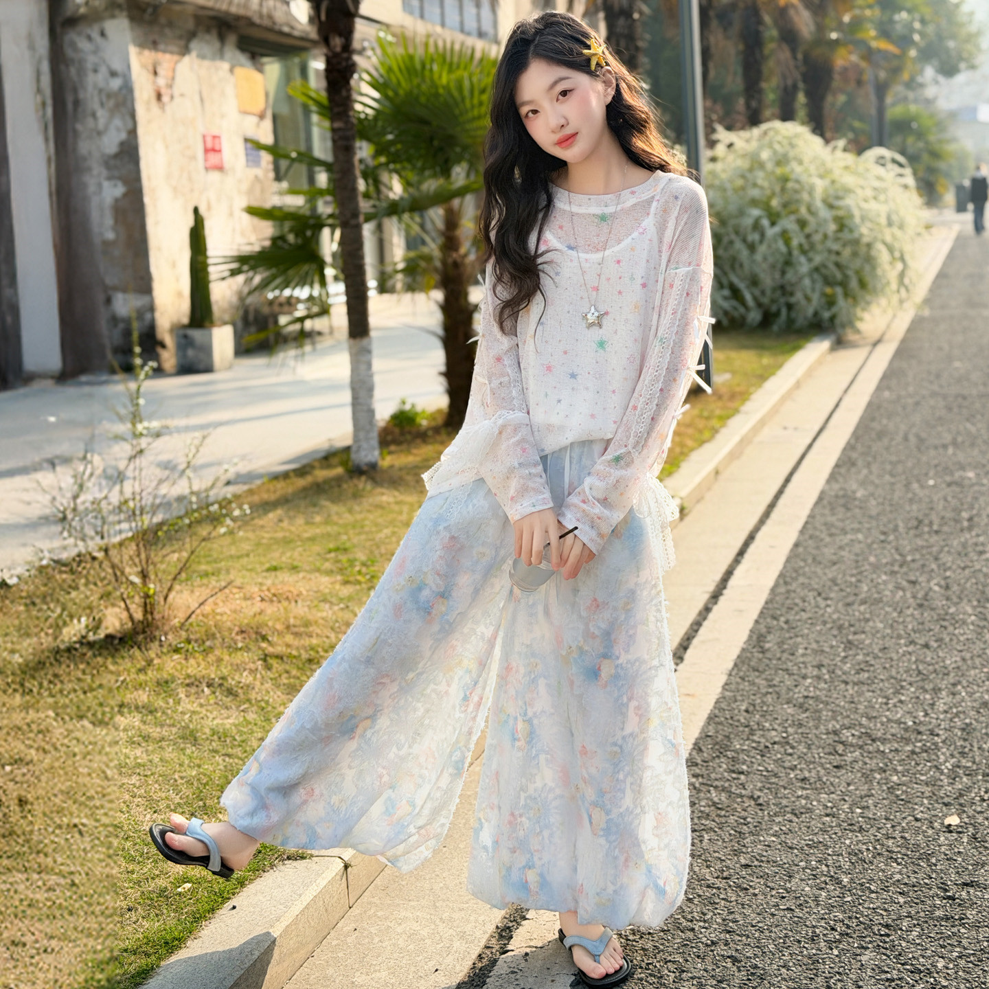 女童夏季防晒韩系甜美三件套