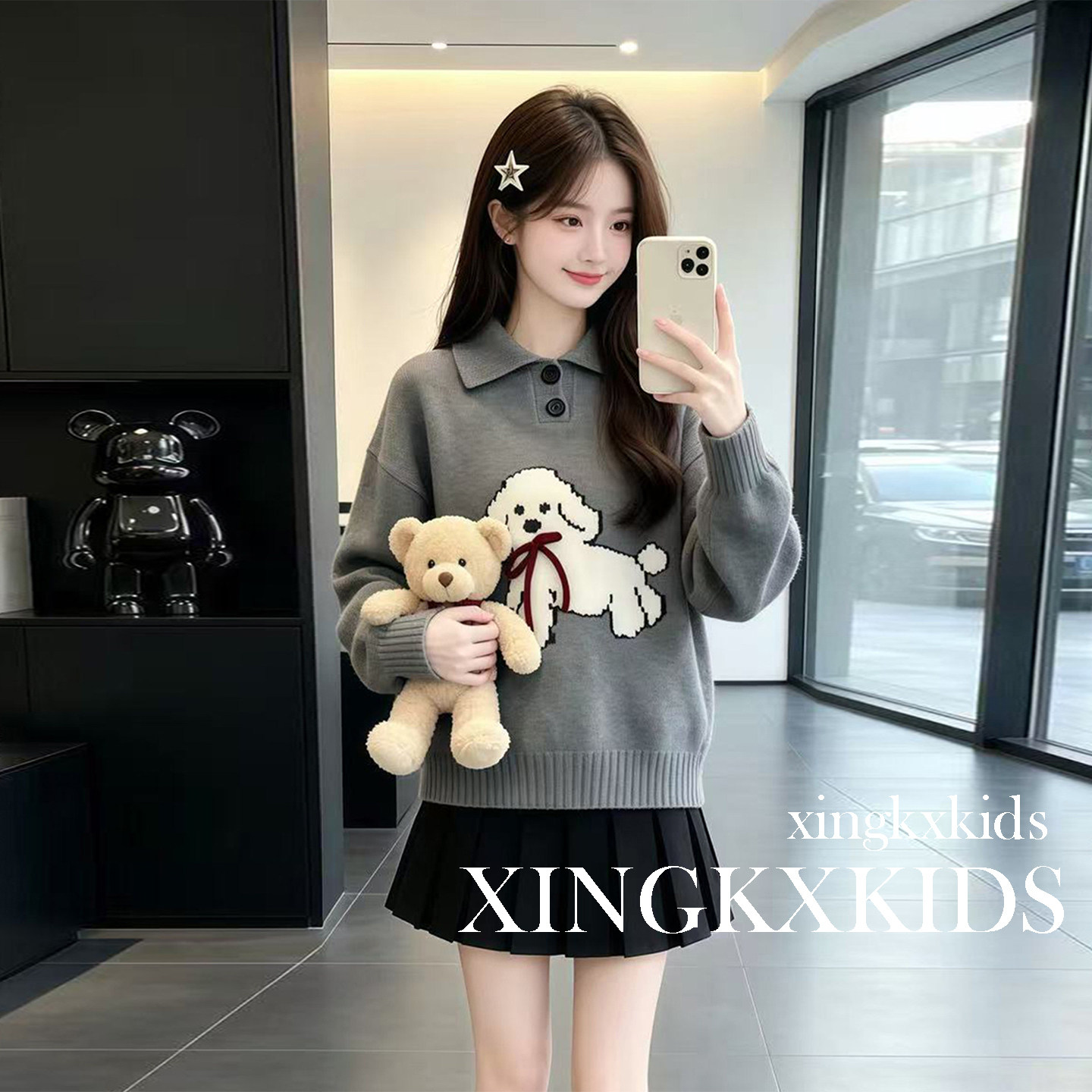 女童2026新款Polo领洋气毛衣