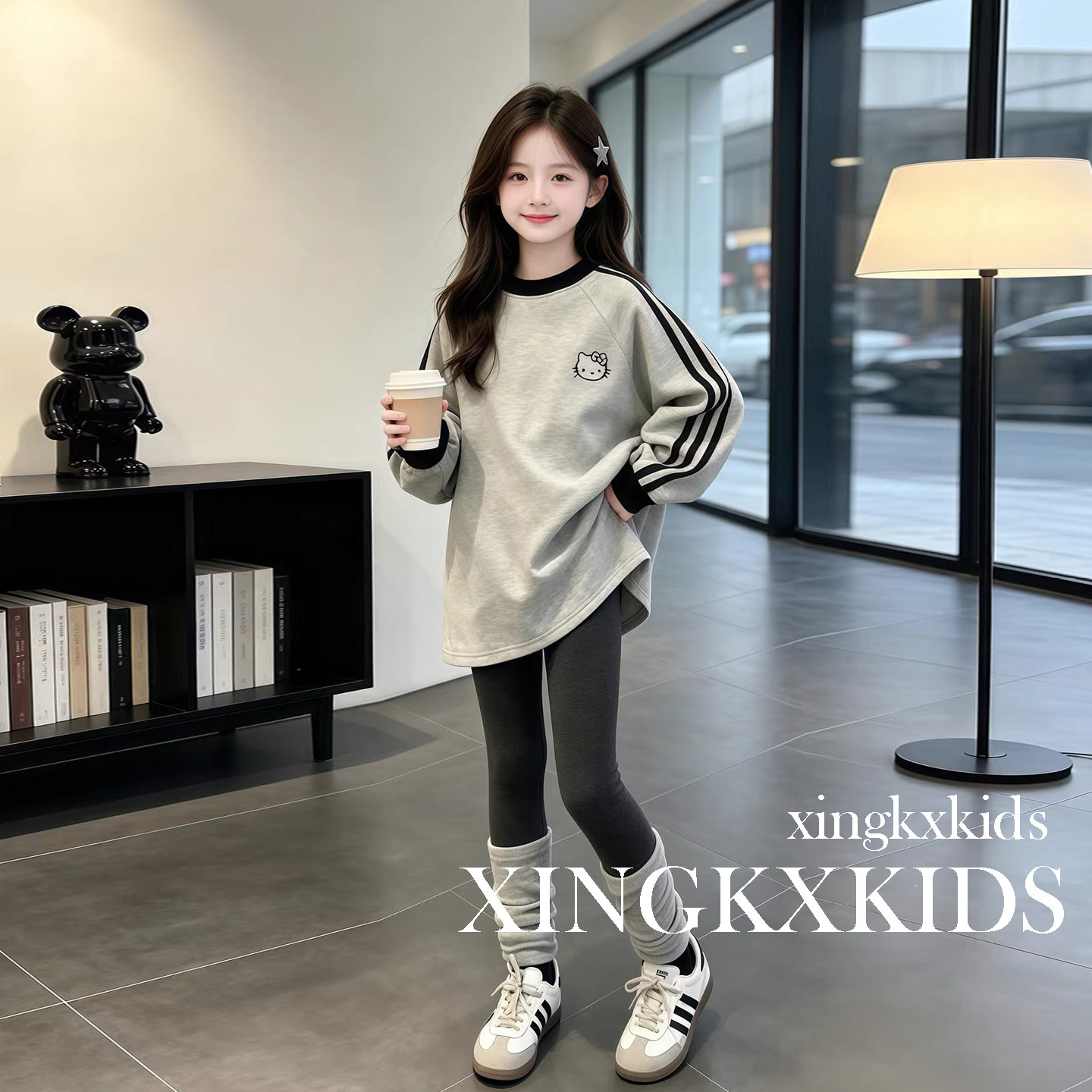 女童春秋卫衣堆堆裤两件套