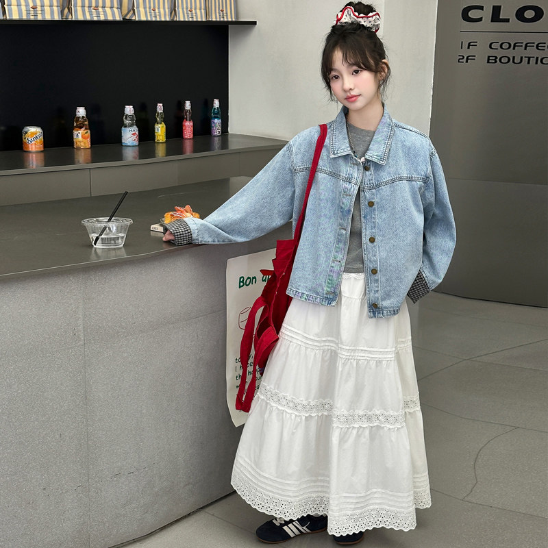 女童韩版牛仔外套春秋2026新款女大童韩系半身裙儿童时髦两件套裙,童装/婴儿装/亲子装,普通外套,淘宝优惠券,粉丝福利购,淘宝优惠卷