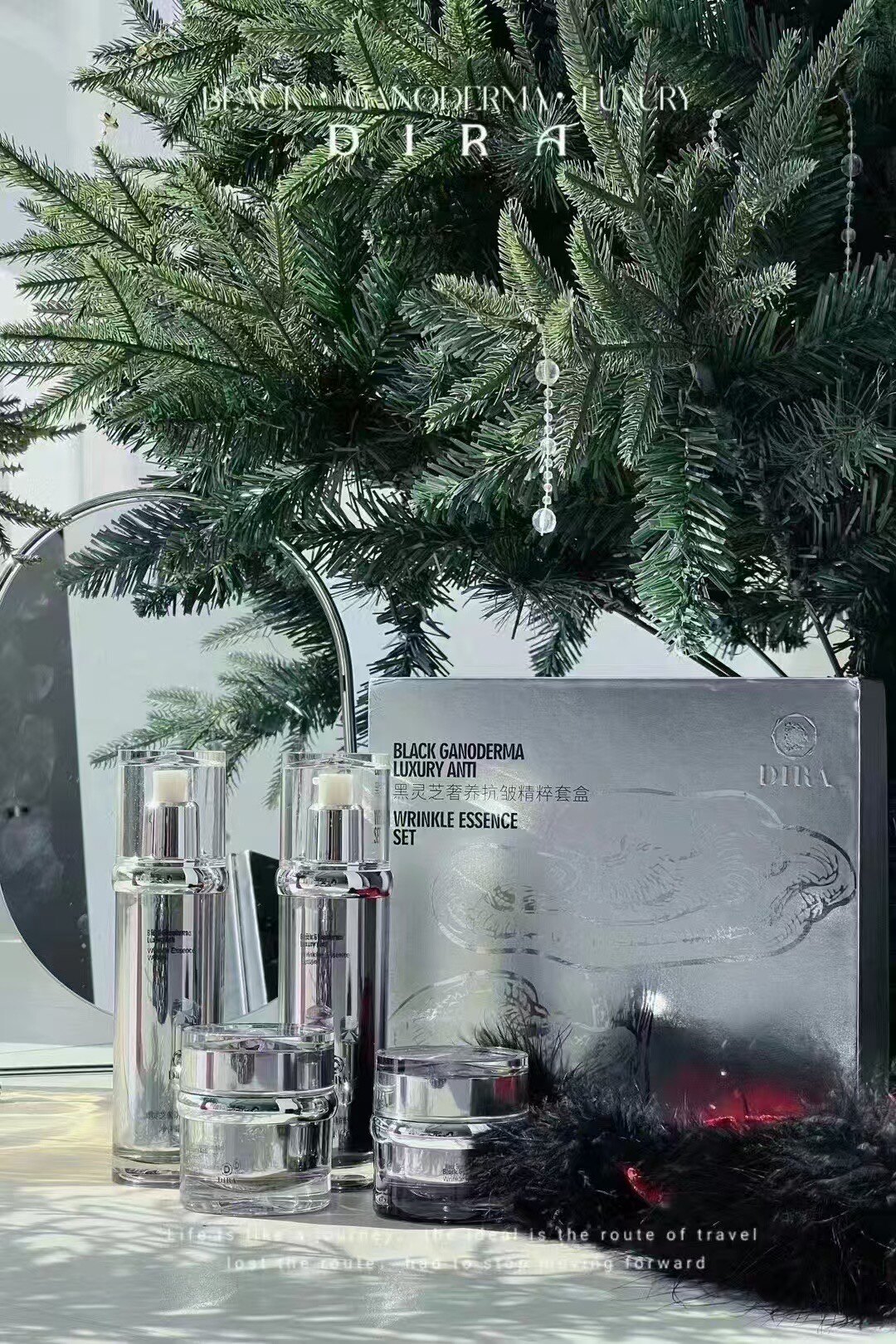 黛迩思灵芝套盒清润护理组合锁水控油护肤清洁眼霜爽肤修复控油