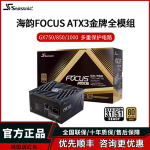 海韵电源FOCUS GX750/1000W金牌全模组台式机电脑850W主机电源ATX