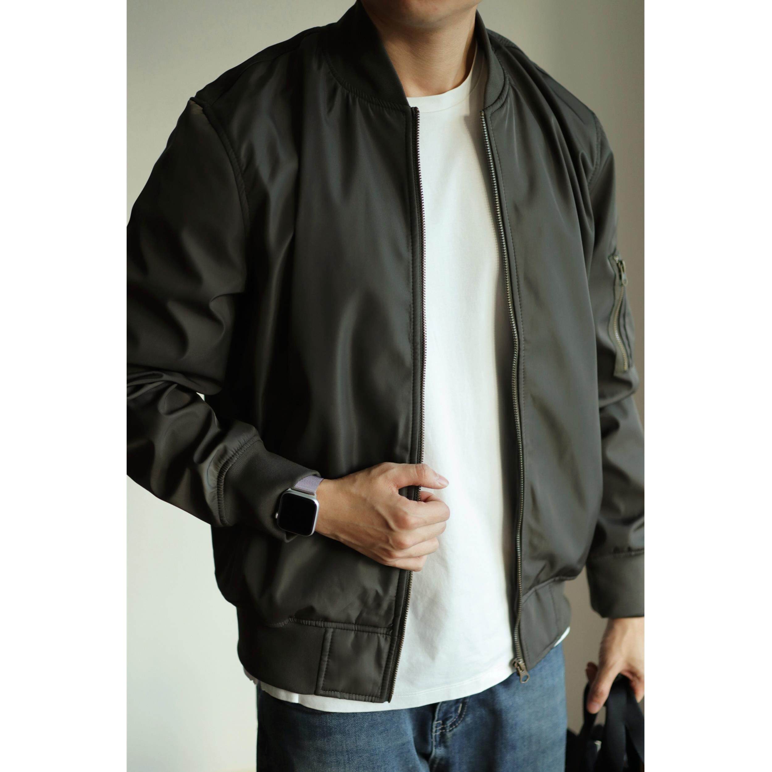 YUXIAN余闲美式MA1飞行员夹克复古日系棒球服教练男装外套秋冬季_虎窝淘