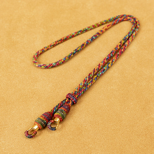 泰式挂绳 佛牌链 项链绳  五彩绳双挂  纯手工编织 鹰嘴扣