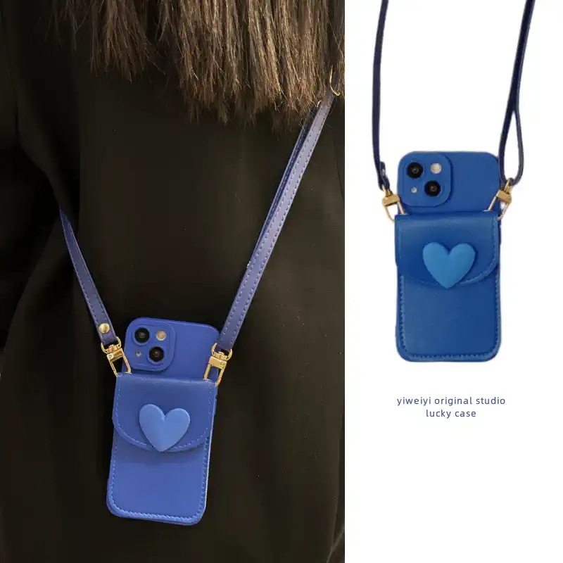 进口唯美爱心纽扣卡包适用vivox90pro手机壳s16pro简约x80pro软胶s12p