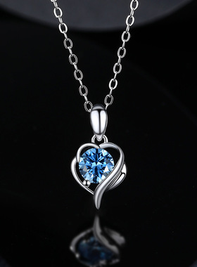 进口S925纯银项链心中有爱女锁骨链2024新爆款高级生日情人节礼