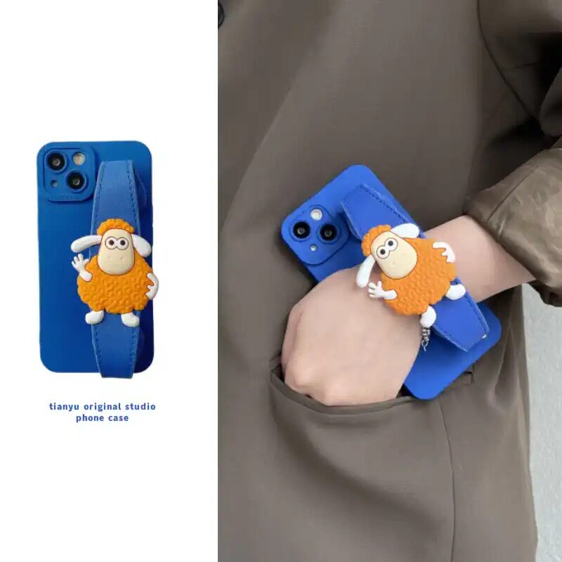进口恬妤 可爱招手绵羊腕带适用于华为p50pro手机壳mate50卡通mate40p