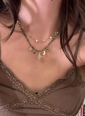 进口绿野仙踪~百搭小众项链2025新款爆款高级感叠戴串珠复古锁