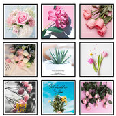 自粘墙贴画卧室房间墙壁玻璃遮丑花卉粉色装 饰贴画少女心