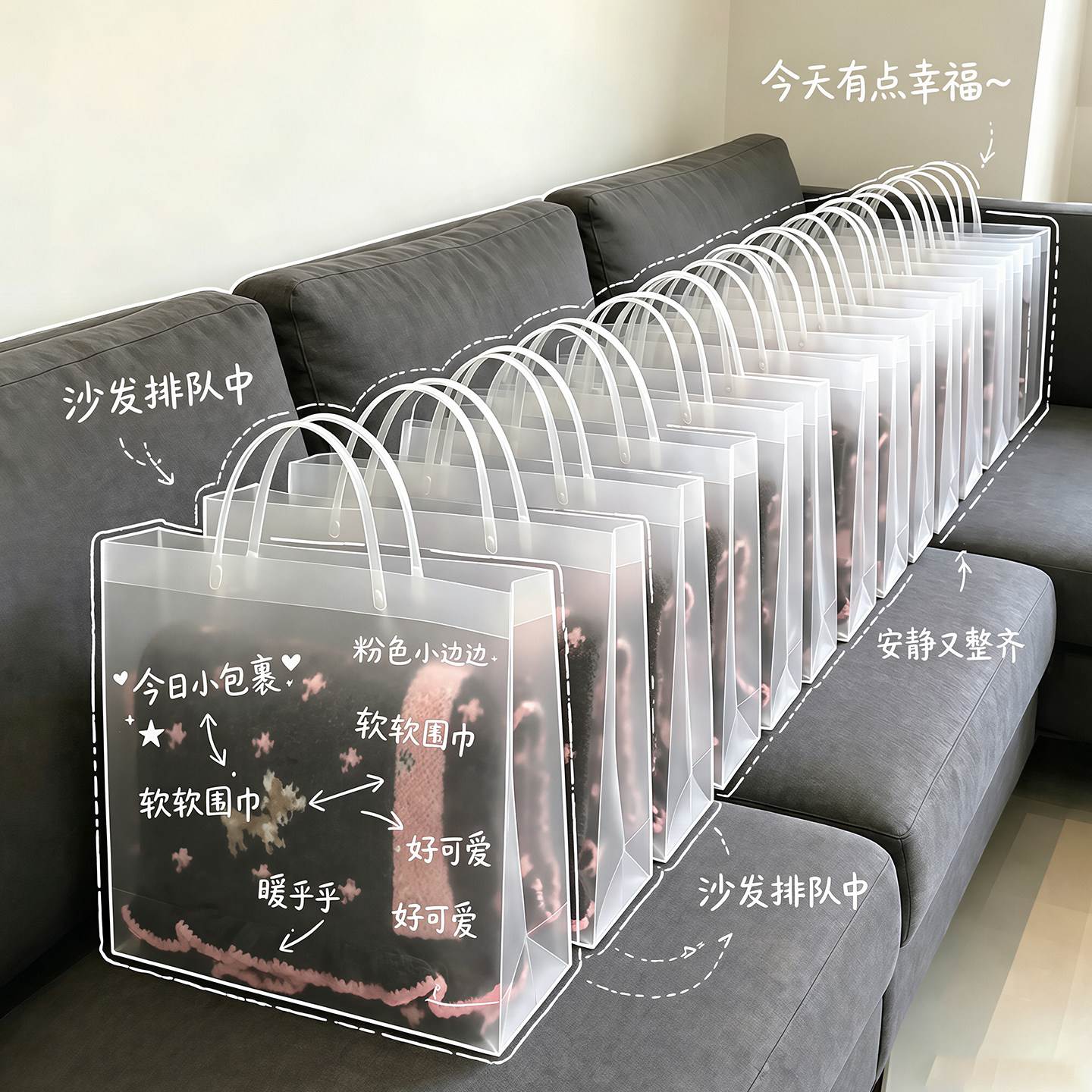 可爱小鹿围巾双面针织韩系氛围感加厚保暖围脖女生秋冬季护颈披肩